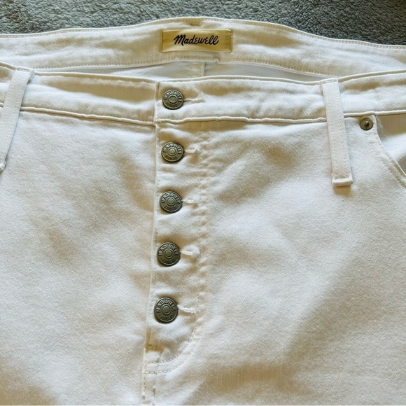 Madewell White Curvy High-Rise Skinny Crop Button-Front Jeans Women's 37P - Picture 8 of 15